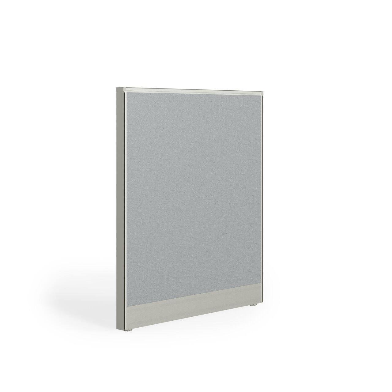 42-inch low panel with gray fabric and an aluminum frame on a white background